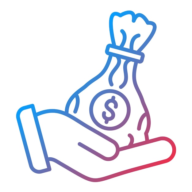 Imagen vectorial del icono de la cantidad recibida Se puede utilizar para los servicios de dinero en línea