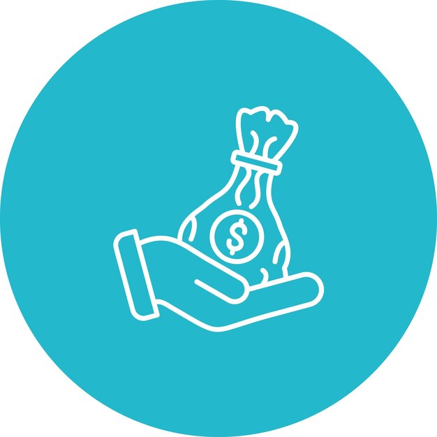 Imagen vectorial del icono de la cantidad recibida Se puede utilizar para los servicios de dinero en línea
