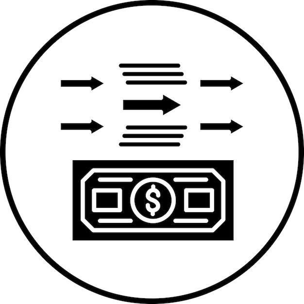 Imagen vectorial del icono de la cantidad de transferencia Se puede utilizar para los servicios de dinero en línea