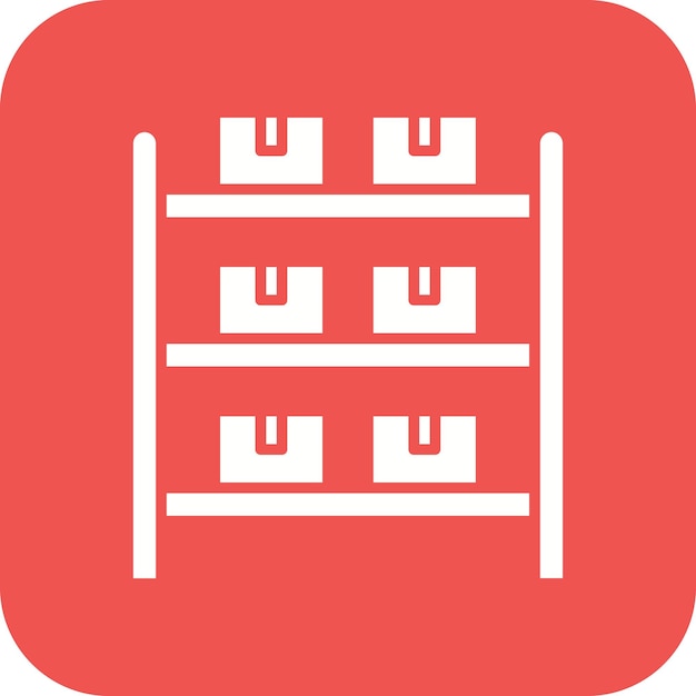 Imagen vectorial del icono de la capacidad de estantería Se puede utilizar para la logística