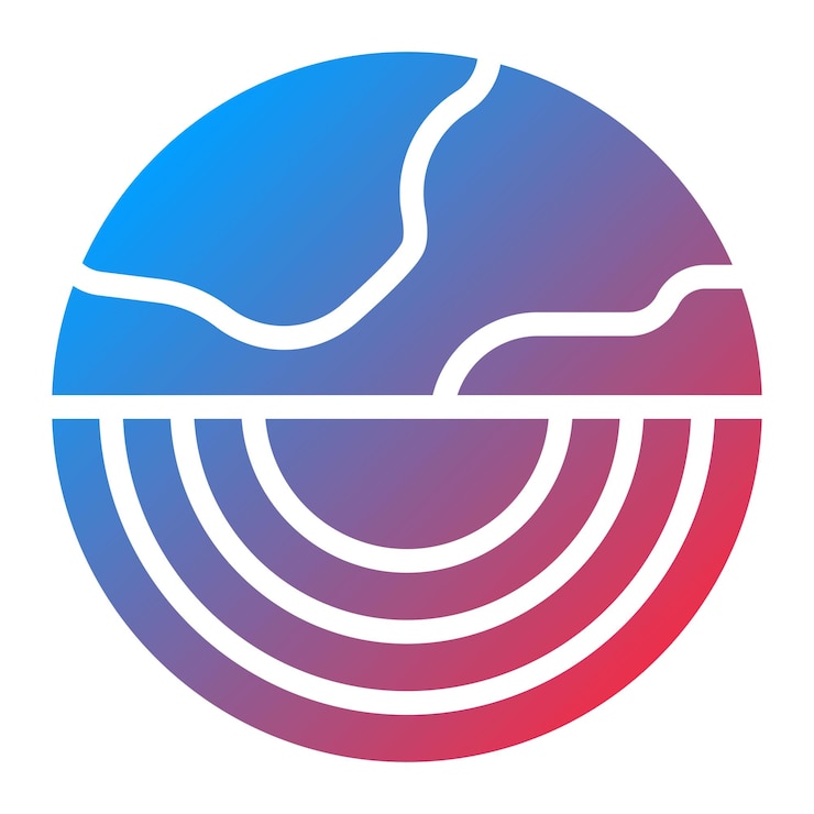 Vector la imagen vectorial del icono de las capas de la tierra se puede utilizar para la geografía