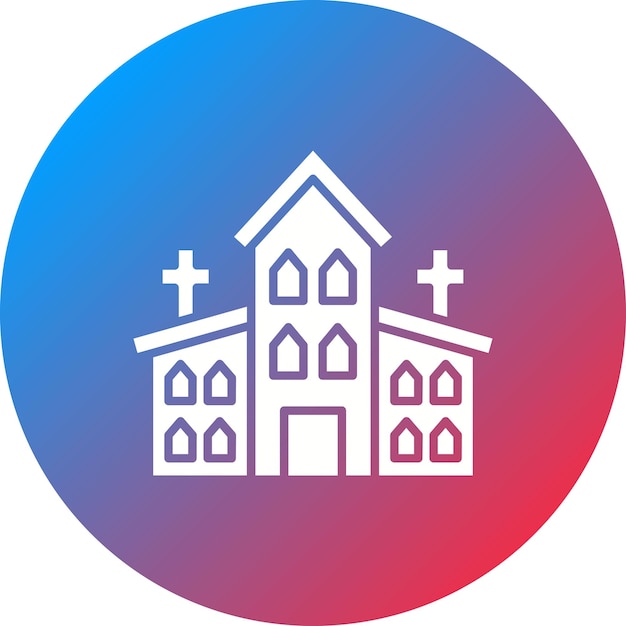 Imagen vectorial del icono de la capilla Se puede usar para el funeral