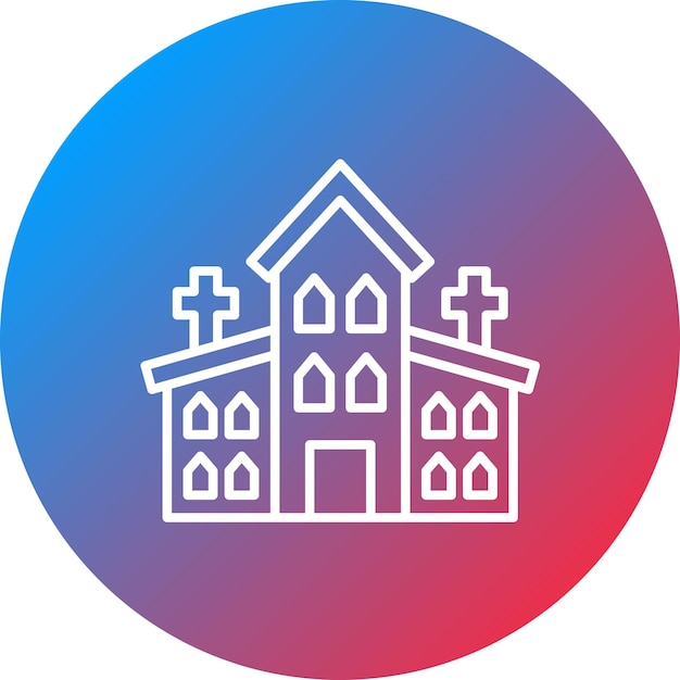 Imagen vectorial del icono de la capilla Se puede usar para el funeral