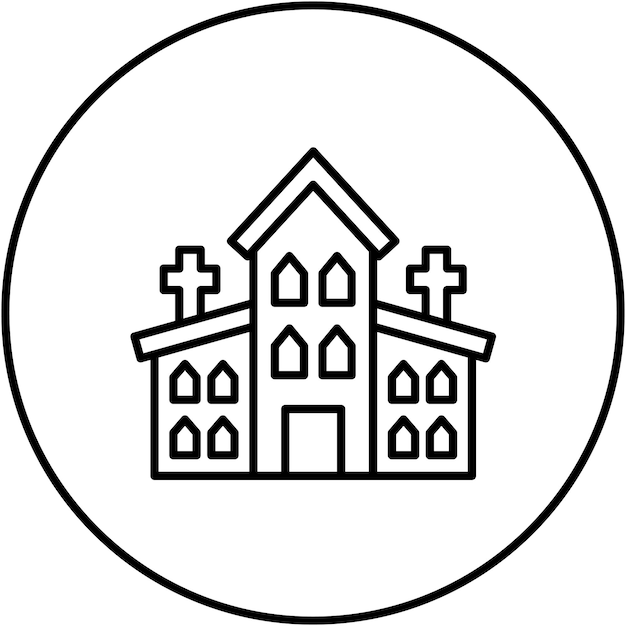 Imagen vectorial del icono de la capilla Se puede usar para el funeral