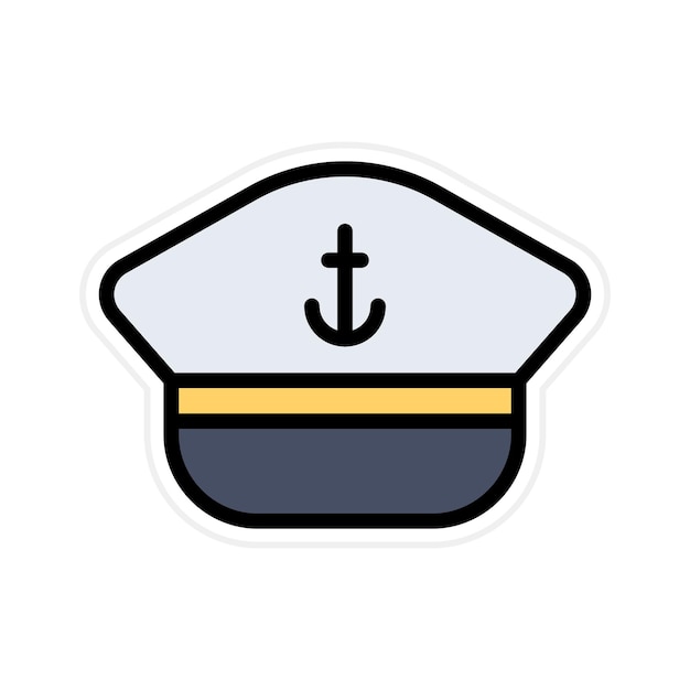 La imagen vectorial del icono del capitán Cap se puede usar para Ocean