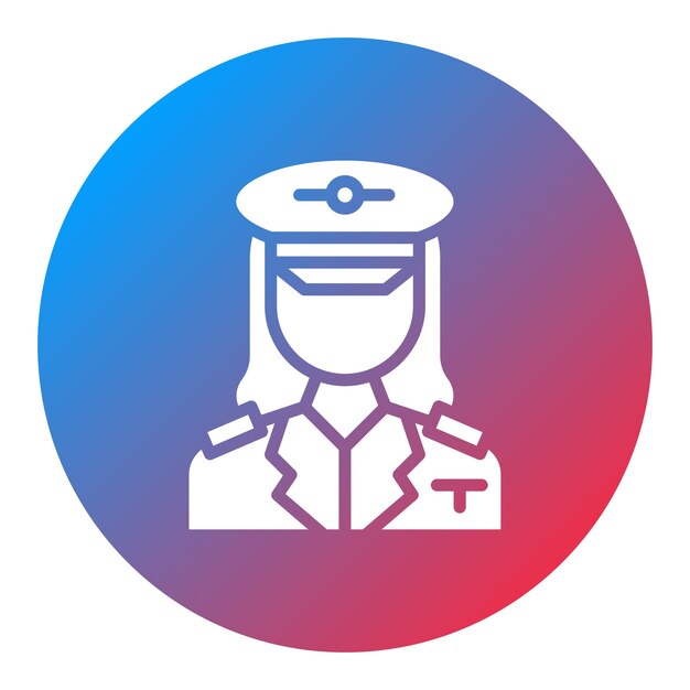 Imagen vectorial del icono del capitán femenino Se puede utilizar para la aerolínea