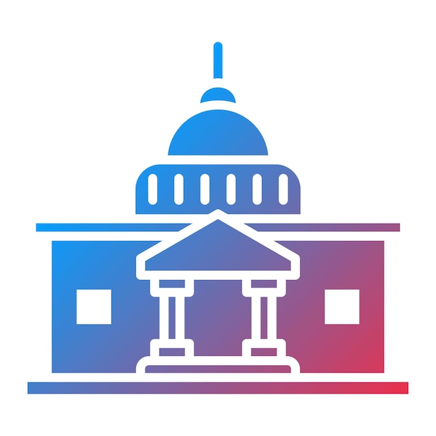 Imagen vectorial del icono del Capitolio Se puede usar para Landmarks