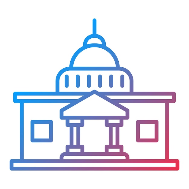 Imagen vectorial del icono del Capitolio Se puede usar para Landmarks
