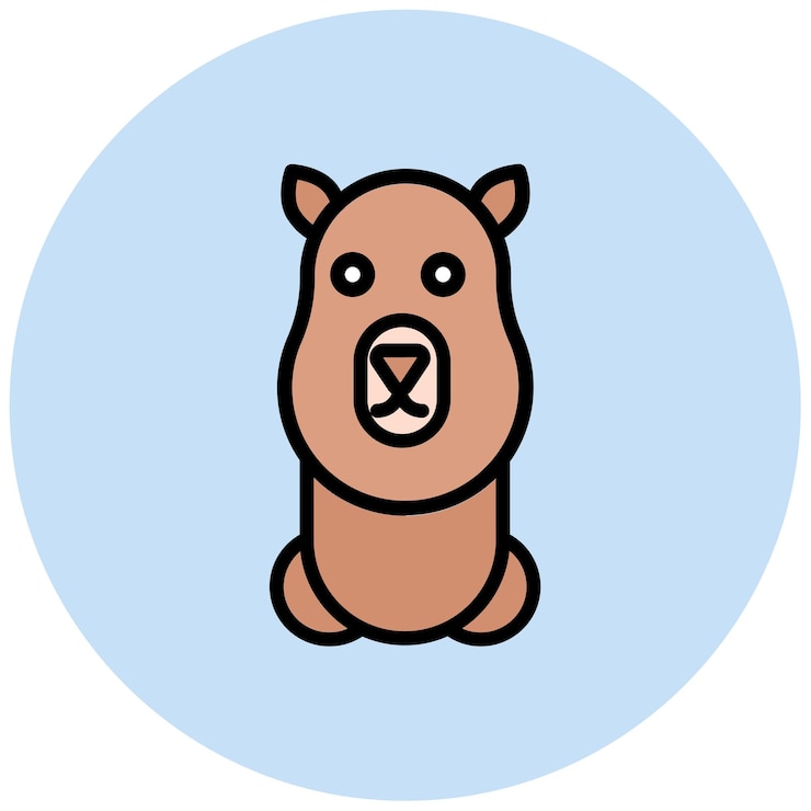 Vector imagen vectorial de icono de capybara se puede usar para rainforest