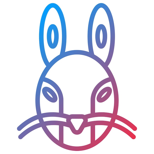 Imagen vectorial del icono de la cara del conejo Se puede usar para el Carnaval