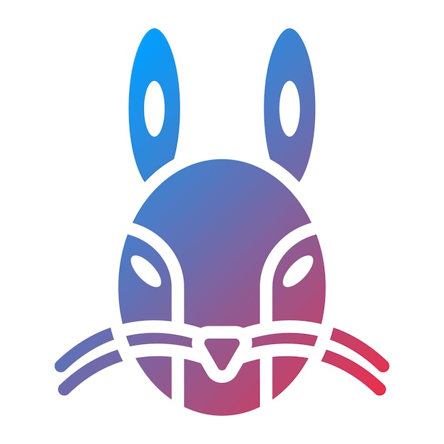 Imagen vectorial del icono de la cara del conejo Se puede usar para el Carnaval