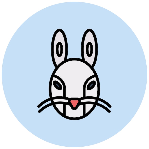 Imagen vectorial del icono de la cara del conejo Se puede usar para el Carnaval