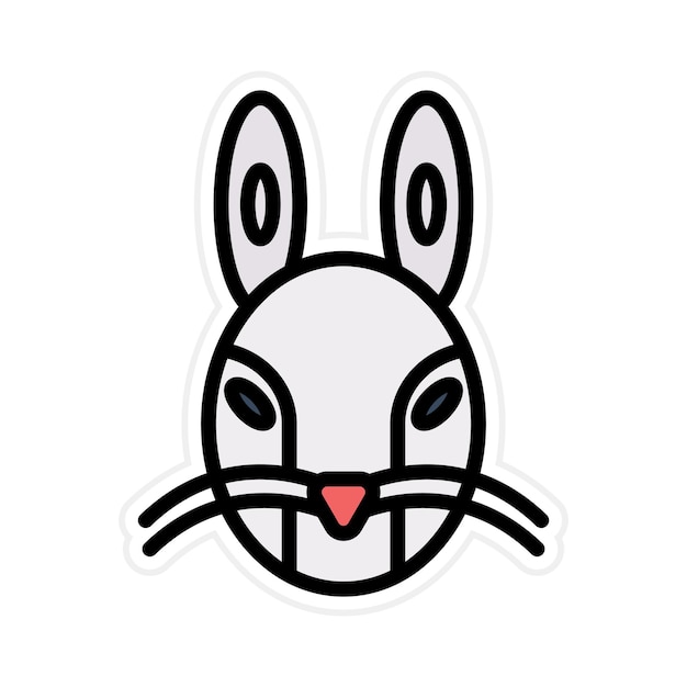Imagen vectorial del icono de la cara del conejo Se puede usar para el Carnaval
