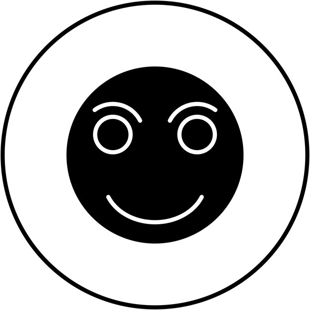 Imagen vectorial del icono de la cara ligeramente sonriente Se puede usar para Emoji