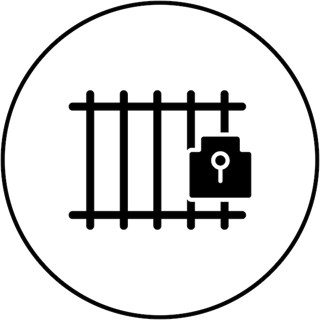 La imagen vectorial del icono de la cárcel se puede usar para la policía