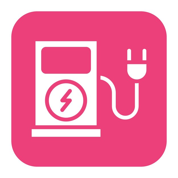 Imagen vectorial del icono de carga de vehículos eléctricos Puede utilizarse para servicios públicos