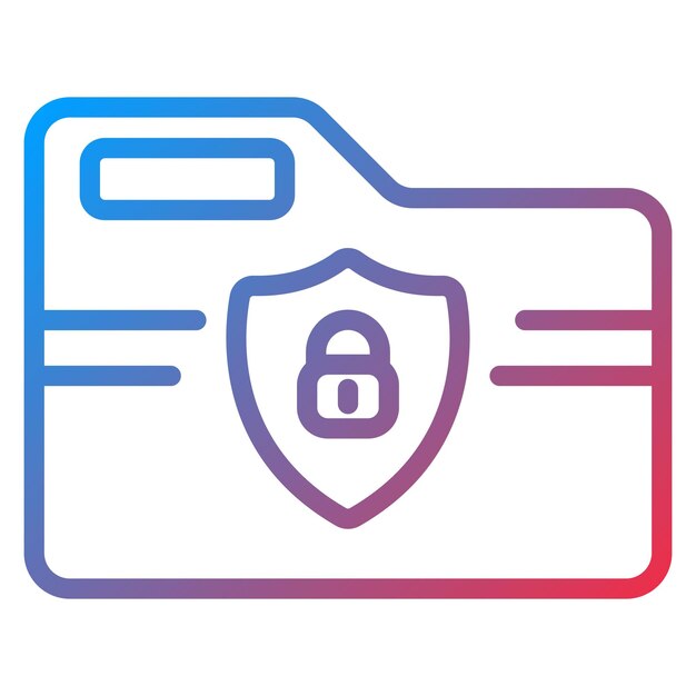 Imagen vectorial de icono de carpeta segura Puede utilizarse para la seguridad de la información