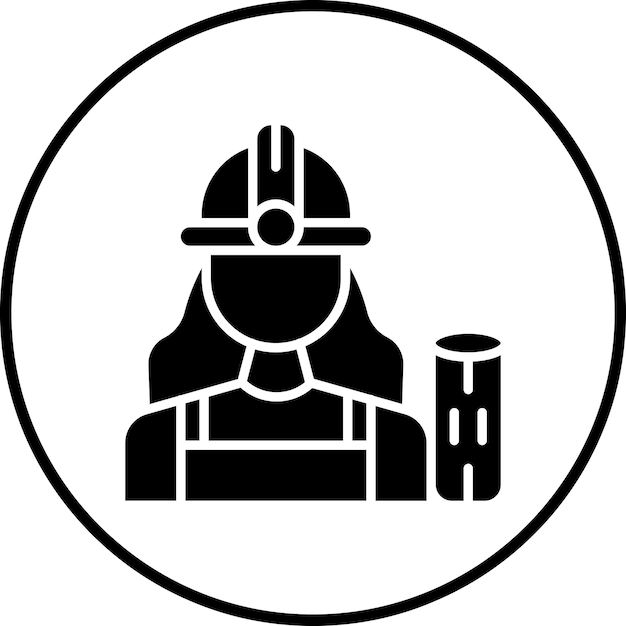 Imagen vectorial del icono del carpintero Se puede usar para mujeres