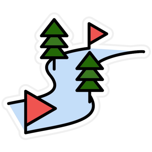 Imagen vectorial del icono de la carrera de snowboard Se puede usar para los Juegos Olímpicos