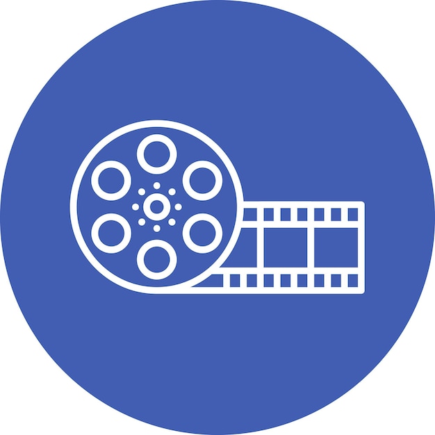 Imagen vectorial del icono del carrete de la película Se puede utilizar para el cine