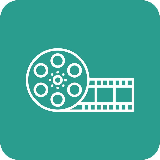 Imagen vectorial del icono del carrete de la película Se puede utilizar para el cine