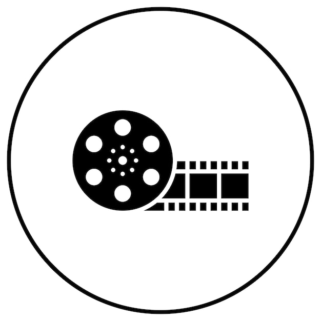 Imagen vectorial del icono del carrete de la película Se puede utilizar para el cine
