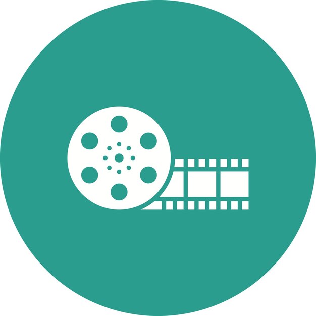 Imagen vectorial del icono del carrete de la película Se puede utilizar para el cine