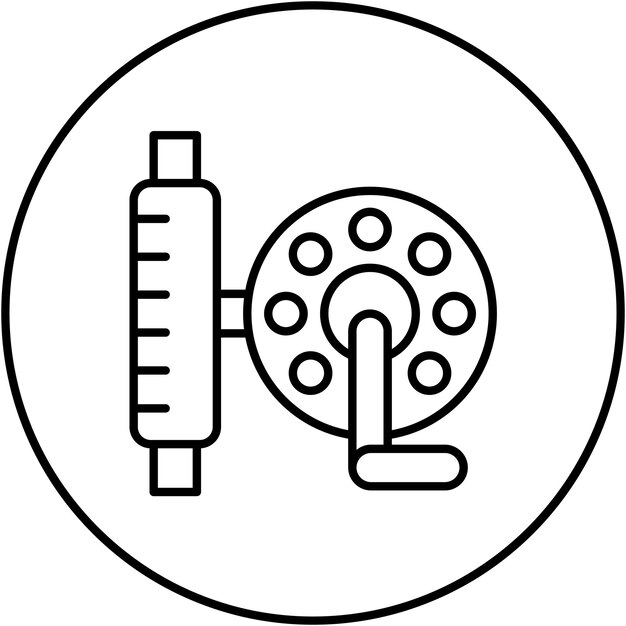 Imagen vectorial del icono del carrete de pesca se puede utilizar para la pesca