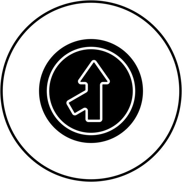 Imagen vectorial de icono de carretera de fusión Se puede utilizar para señales de tráfico