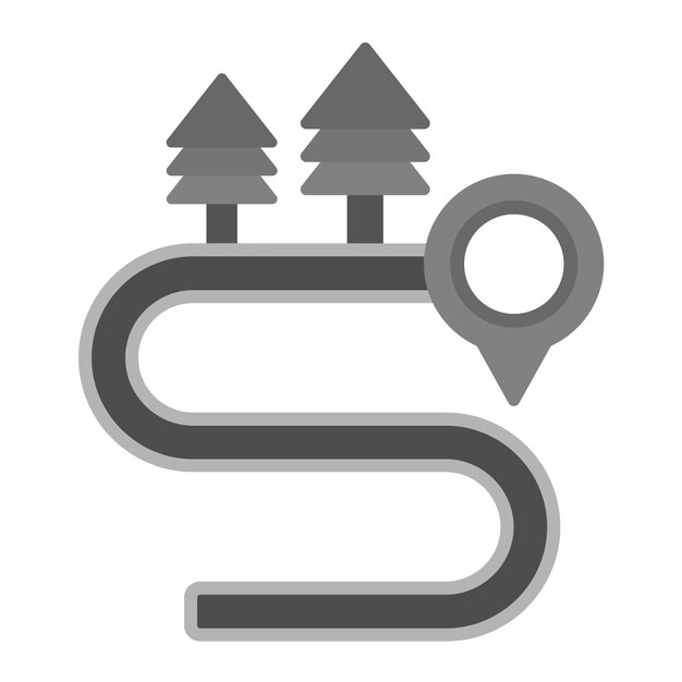 Imagen vectorial del icono de la carretera sellada Se puede utilizar para el mapa y la navegación