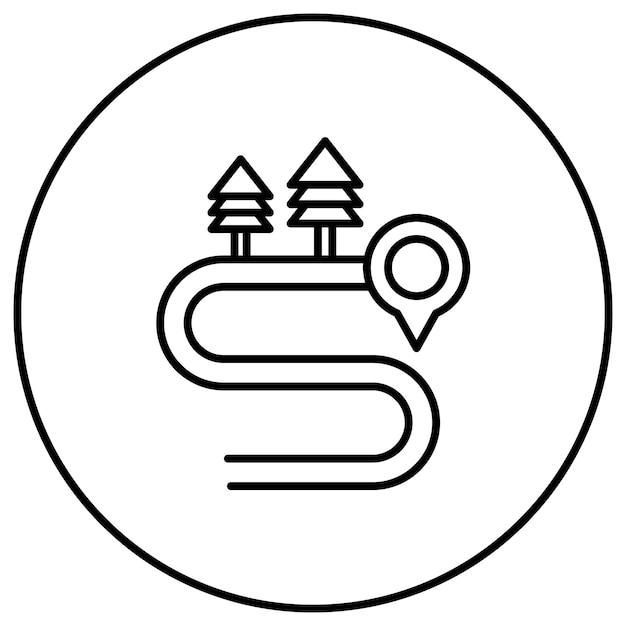 Imagen vectorial del icono de la carretera sellada Se puede utilizar para el mapa y la navegación