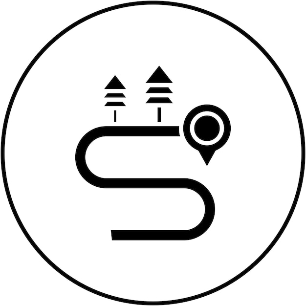 Imagen vectorial del icono de la carretera sellada Se puede utilizar para el mapa y la navegación