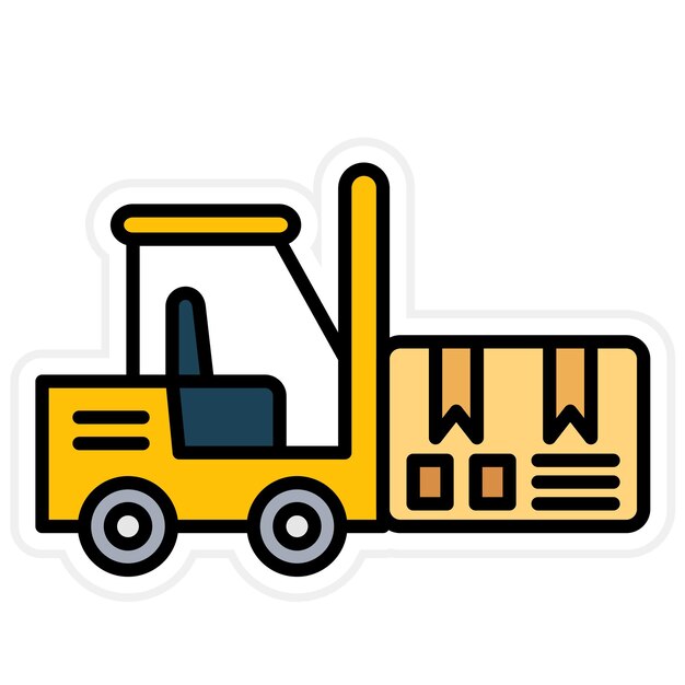 Imagen vectorial del icono de la carretilla elevadora puede utilizarse para la entrega y la logística