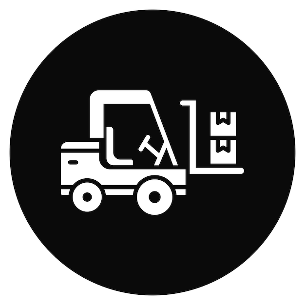 Imagen vectorial del icono de la carretilla elevadora puede utilizarse para el envío