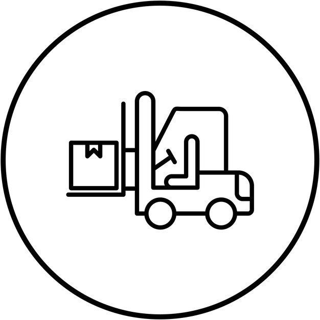 Imagen vectorial del icono de la carretilla elevadora puede utilizarse para el proceso industrial