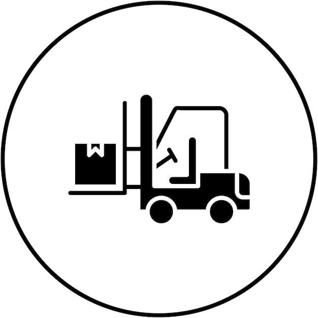 Imagen vectorial del icono de la carretilla elevadora puede utilizarse para el proceso industrial
