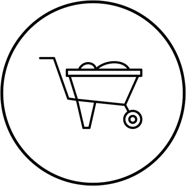 Imagen vectorial del icono de la carretilla Se puede utilizar para herramientas de construcción