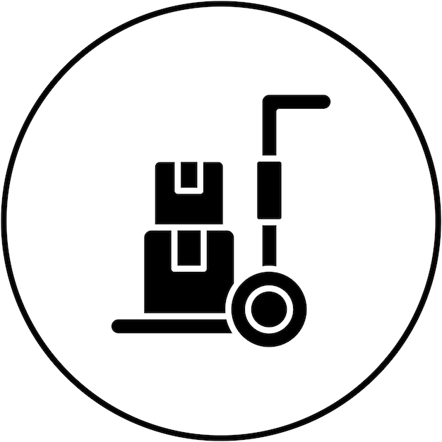 Imagen vectorial del icono del carrito de almacén Se puede utilizar para la logística
