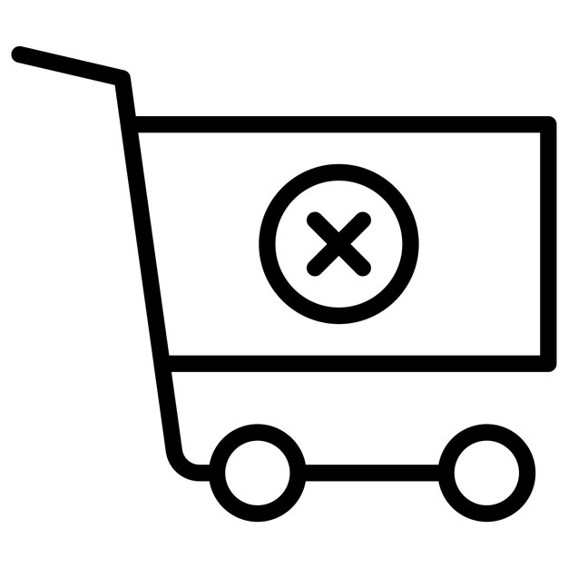 Imagen vectorial del icono del carrito cancelada Se puede usar para la tienda de comercio electrónico