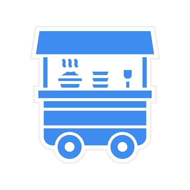 Imagen vectorial del icono del carrito de comida Se puede usar para catering
