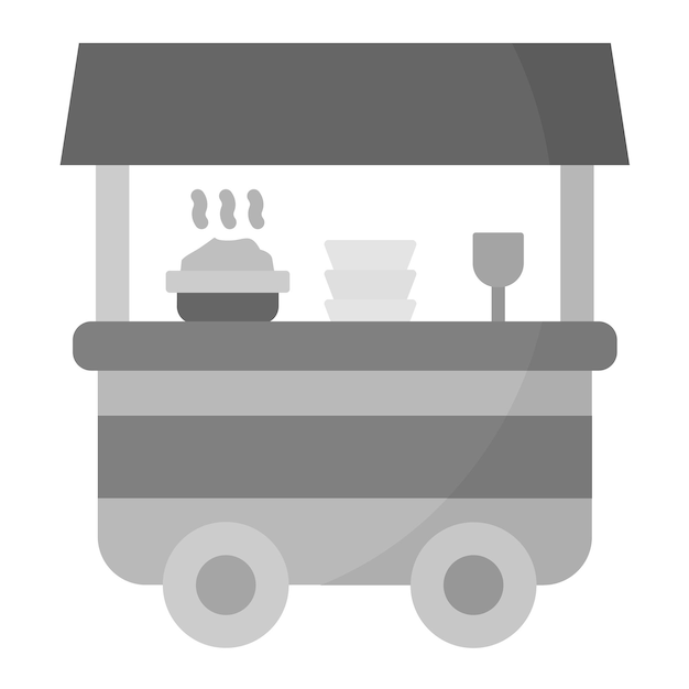 Imagen vectorial del icono del carrito de comida Se puede usar para catering