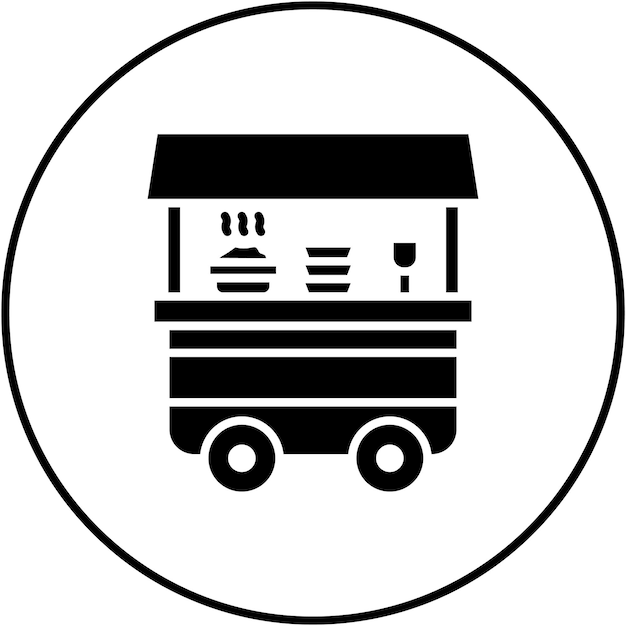 Imagen vectorial del icono del carrito de comida Se puede usar para catering