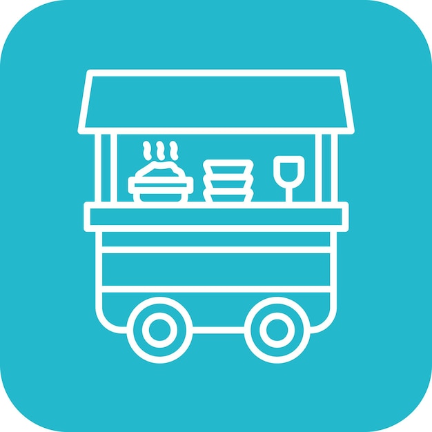 Imagen vectorial del icono del carrito de comida Se puede usar para catering