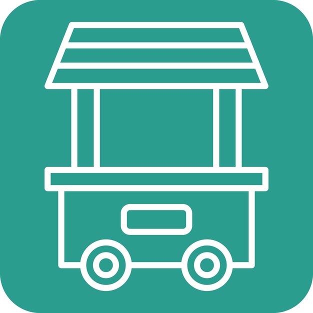Imagen vectorial del icono del carrito de comida Se puede usar para City Elements