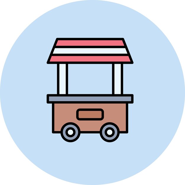 Imagen vectorial del icono del carrito de comida Se puede usar para City Elements