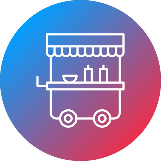 Imagen vectorial del icono del carrito de comida Se puede usar para el mercado callejero