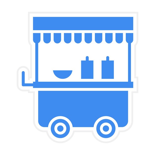 Imagen vectorial del icono del carrito de comida Se puede usar para el mercado callejero