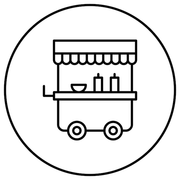 Imagen vectorial del icono del carrito de comida Se puede usar para el mercado callejero