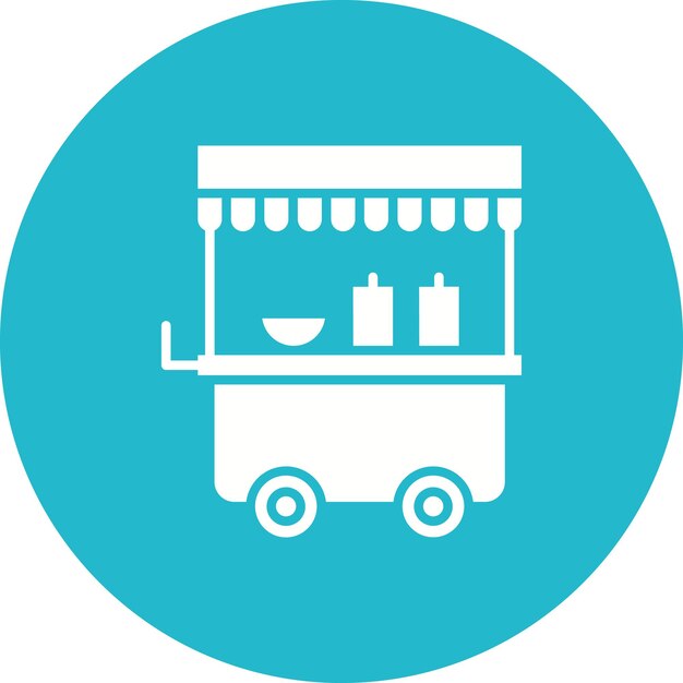 Imagen vectorial del icono del carrito de comida Se puede usar para el mercado callejero