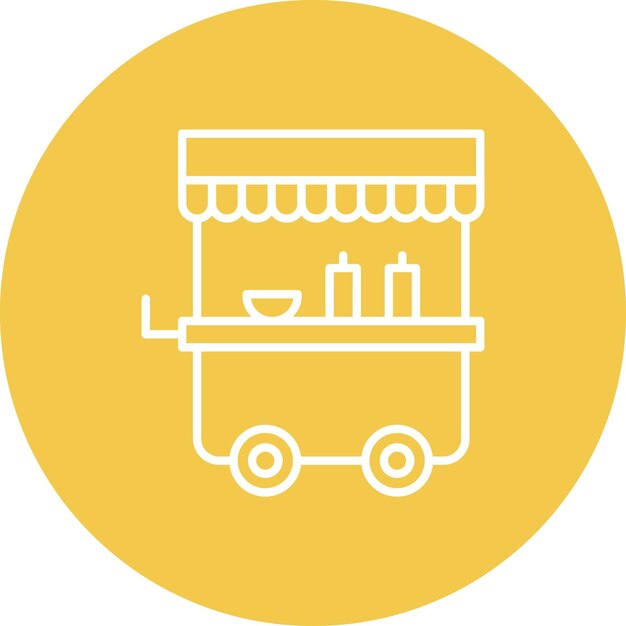 Imagen vectorial del icono del carrito de comida Se puede usar para el mercado callejero